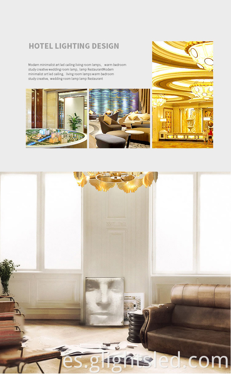 Luz led colgante de hierro de club de hotel de lujo de diseño de iluminación profesional superior